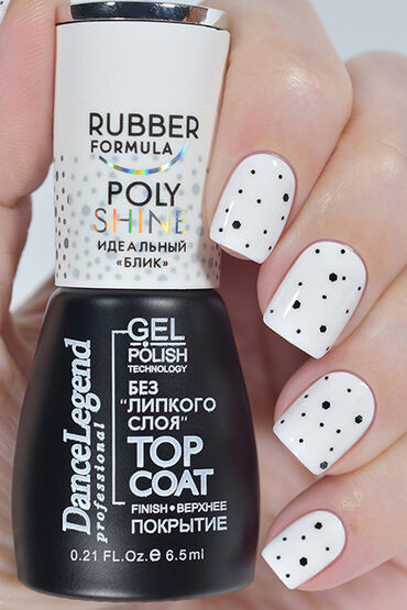 BLACK DOTS POLY SHINE TOP COAT